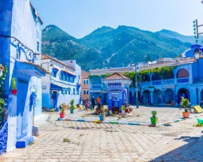 Main square of Chefchaouen, Morocco